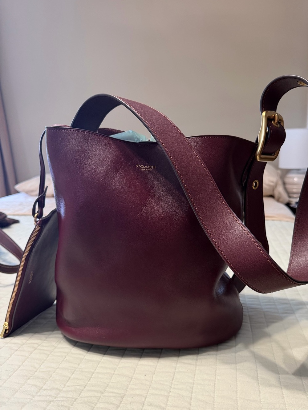 Coach Bleecker Bucket Bag - Merlot - Picture 4 of 9